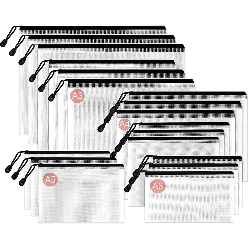 Portfolio Folder Zip - Sac de rangement en maille avec