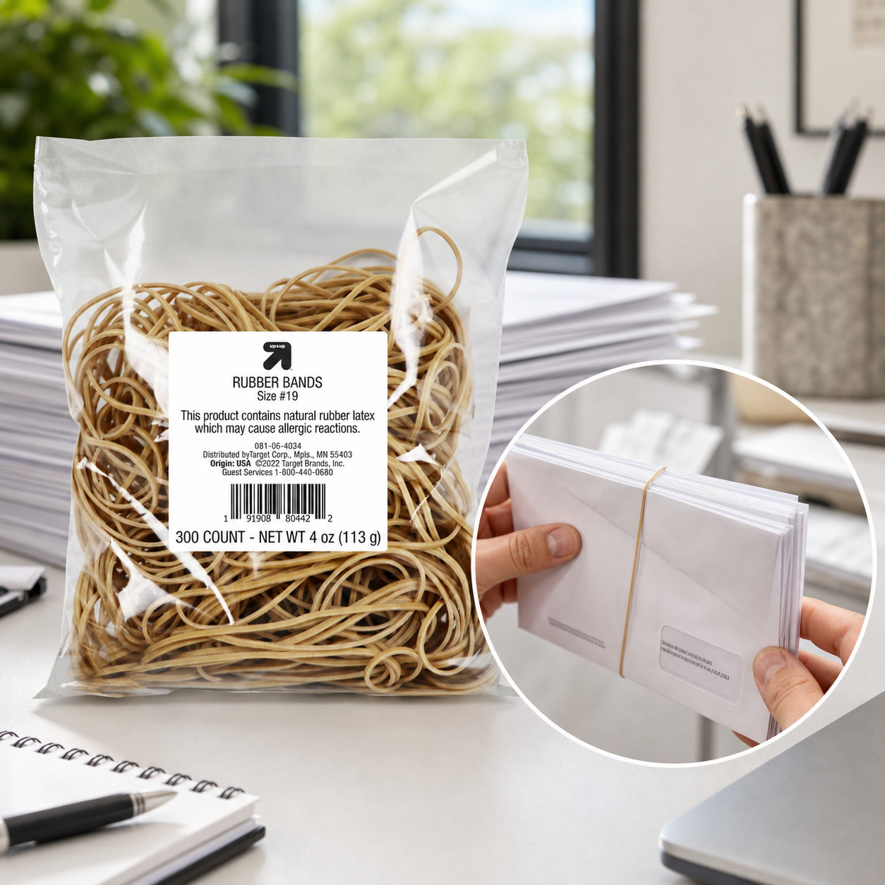 Tan Stationery & Office Supply - 900 élastiques en caoutchouc beige pour