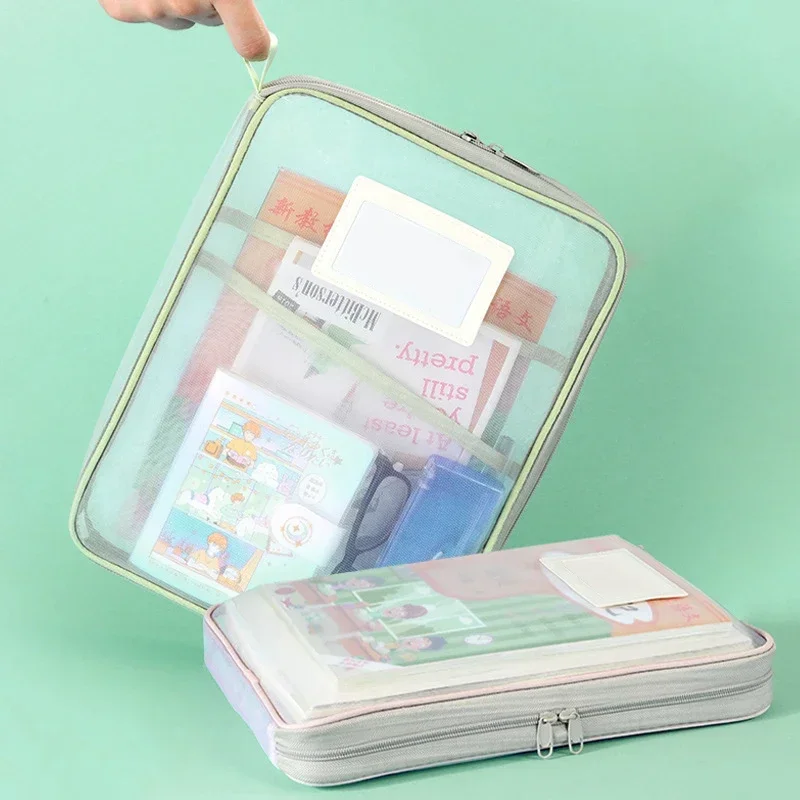 Portfolio Folder Zip - Pochette de rangement A4 transparente en