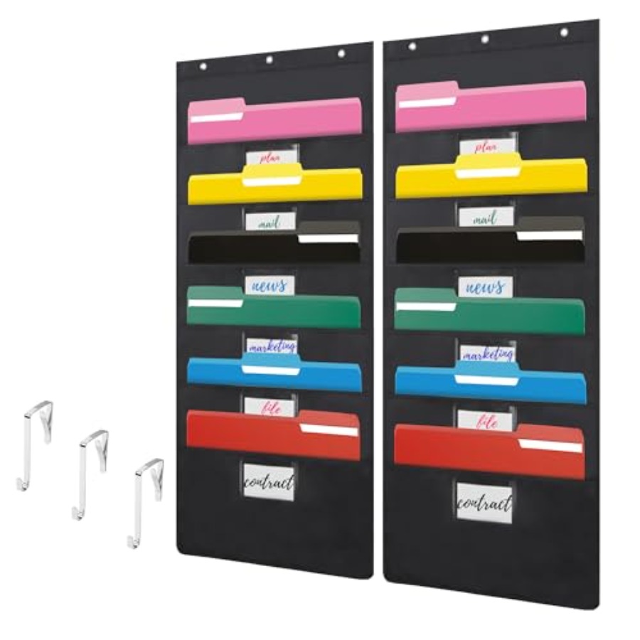 File Folder Hanging - Organisateur de fichiers mural noir suspendu