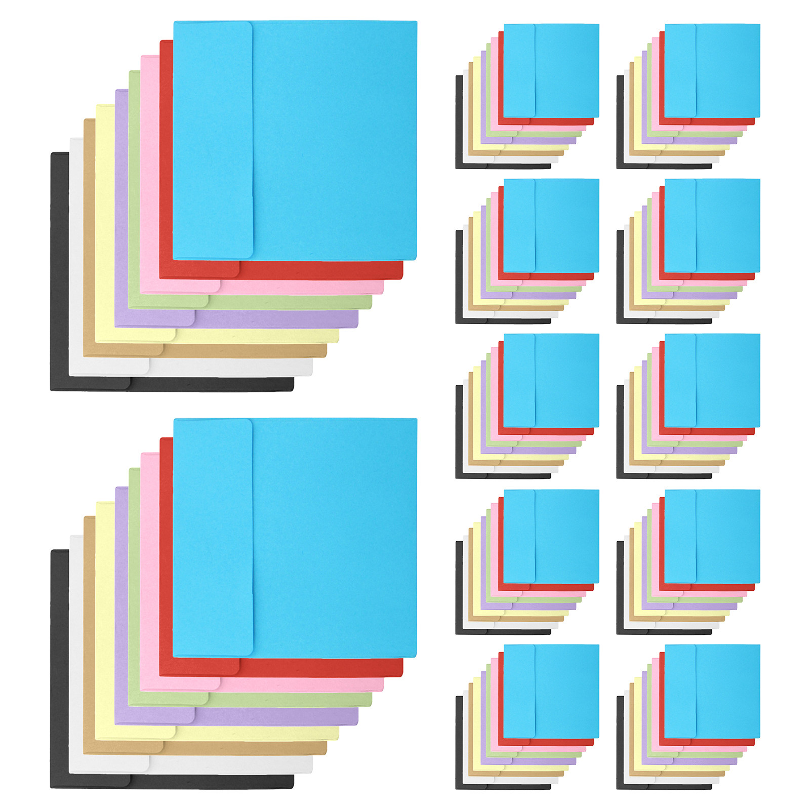 Letter Envelope Kraft - 100 enveloppes kraft vierges 10x10cm, petites