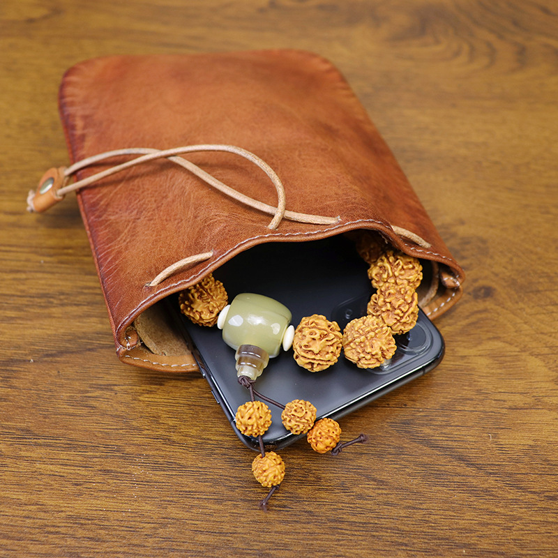 Tan Stationery & Office Supply - Sac d'argent en cuir de vache