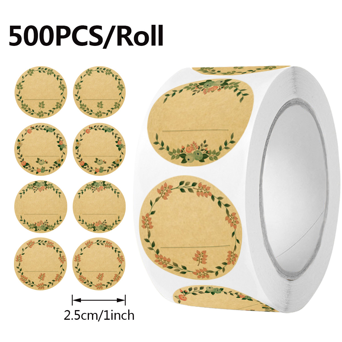 Sticker Label Roll - JCAC 500 autocollants en papier kraft