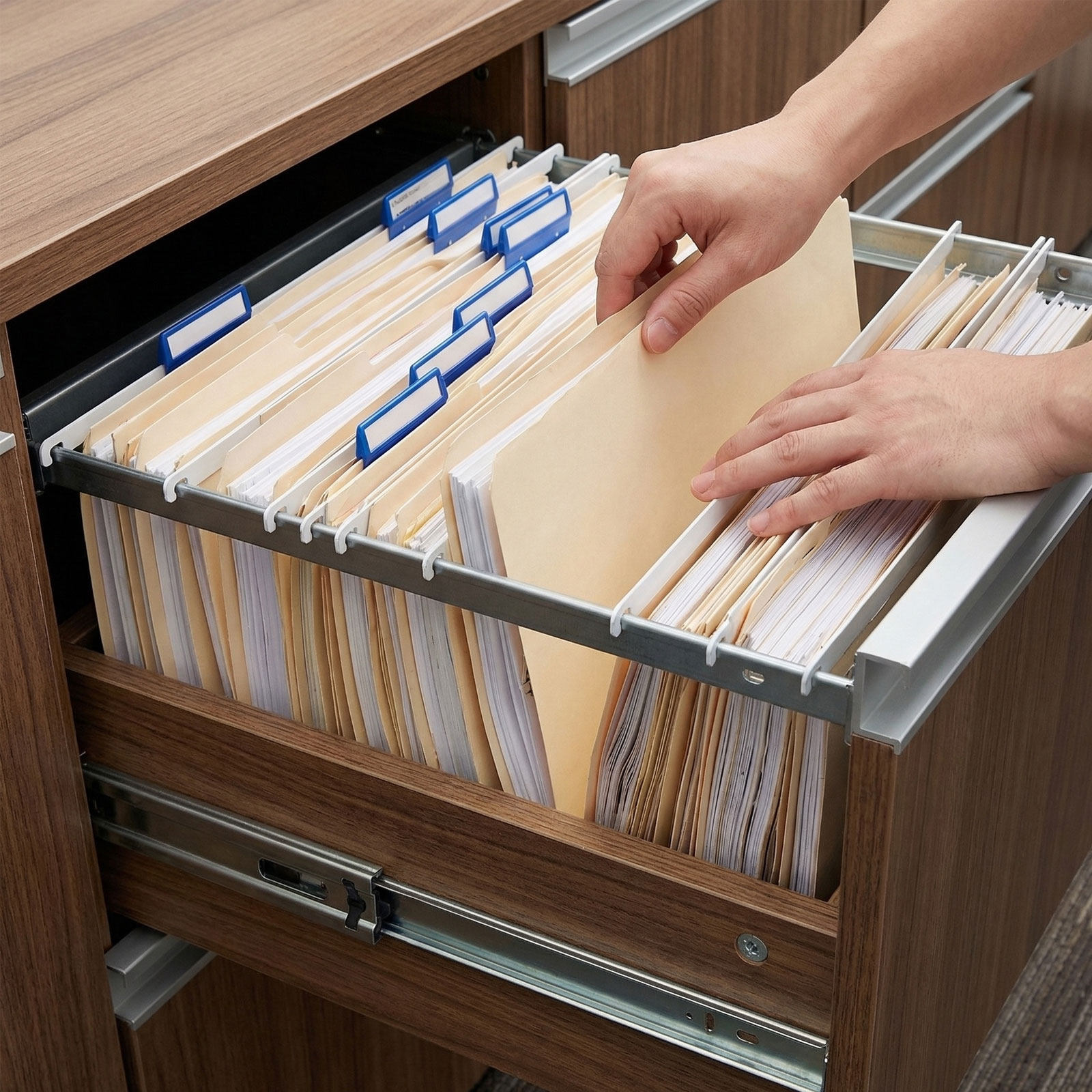 File Folder Hanging - 12 pièces de rails de classement