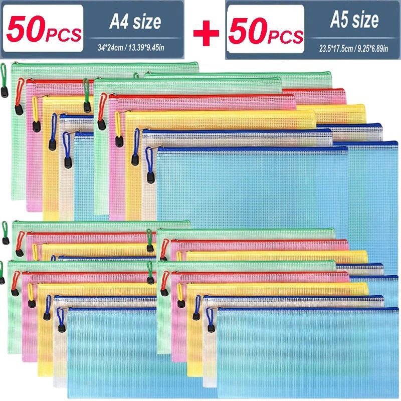 Portfolio Folder Zip - Sac de rangement pour papeterie, pochette