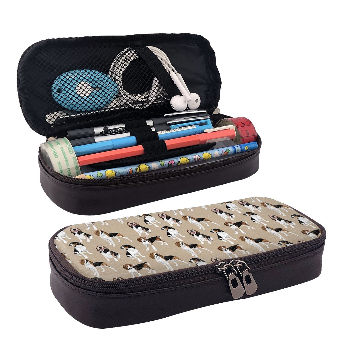 Étui à crayons en cuir marron  - Tan Stationery & Office Supply avis et prix