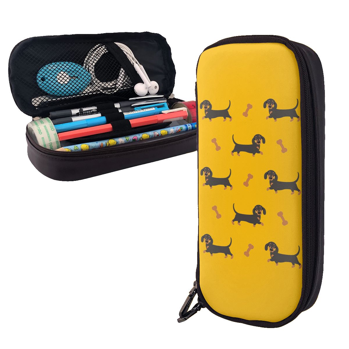 Trousse à crayons en cuir noir - Tan Stationery & Office Supply avis et prix