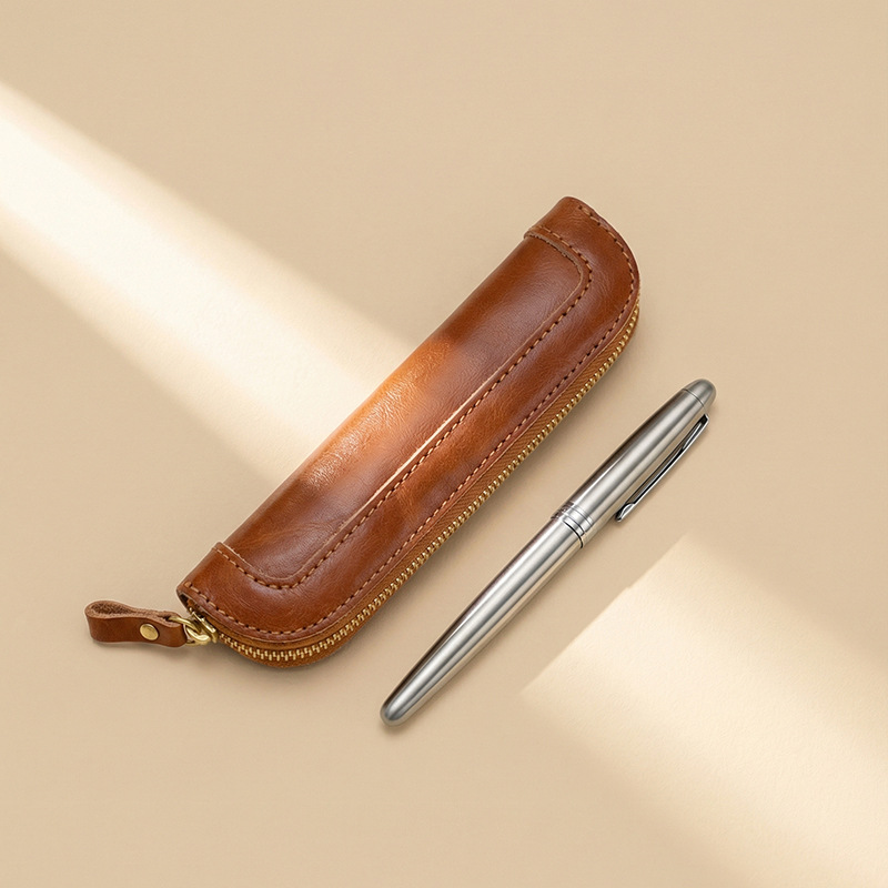 Étui à stylos vintage en cuir  - Tan Stationery & Office Supply avis et prix