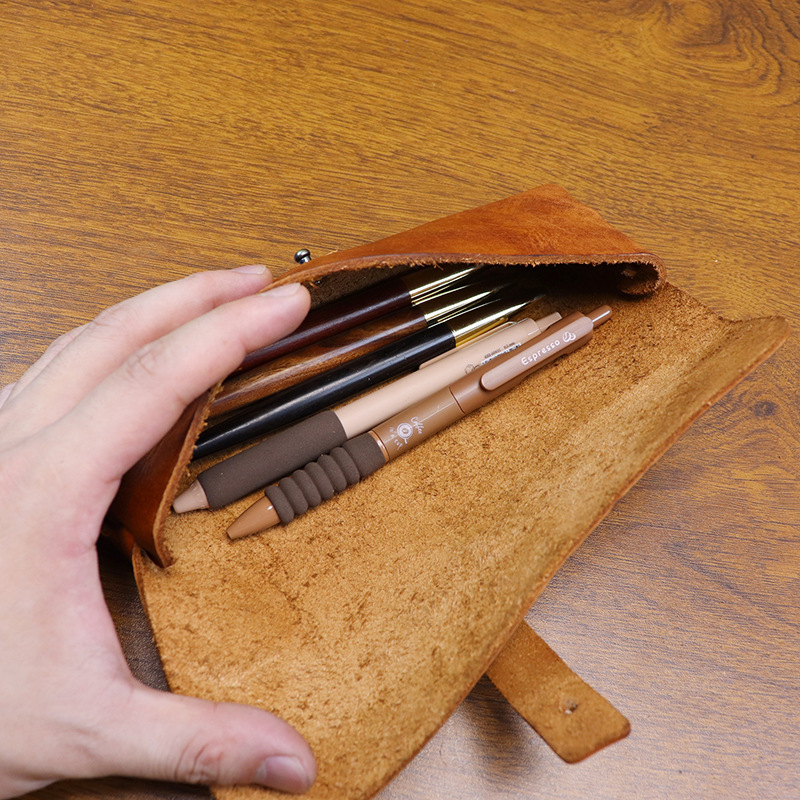 Étui à crayons vintage en cuir - Tan Stationery & Office Supply avis et prix