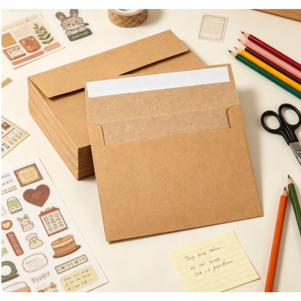 Paquet de 50 enveloppes en pap - Letter Envelope Kraft avis et prix