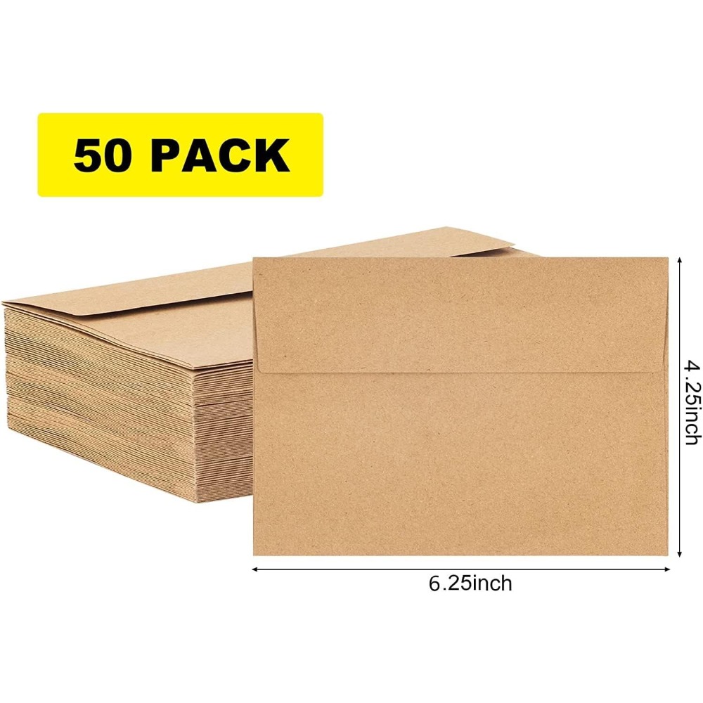 Paquet de 50 enveloppes en pap - Letter Envelope Kraft avis et prix