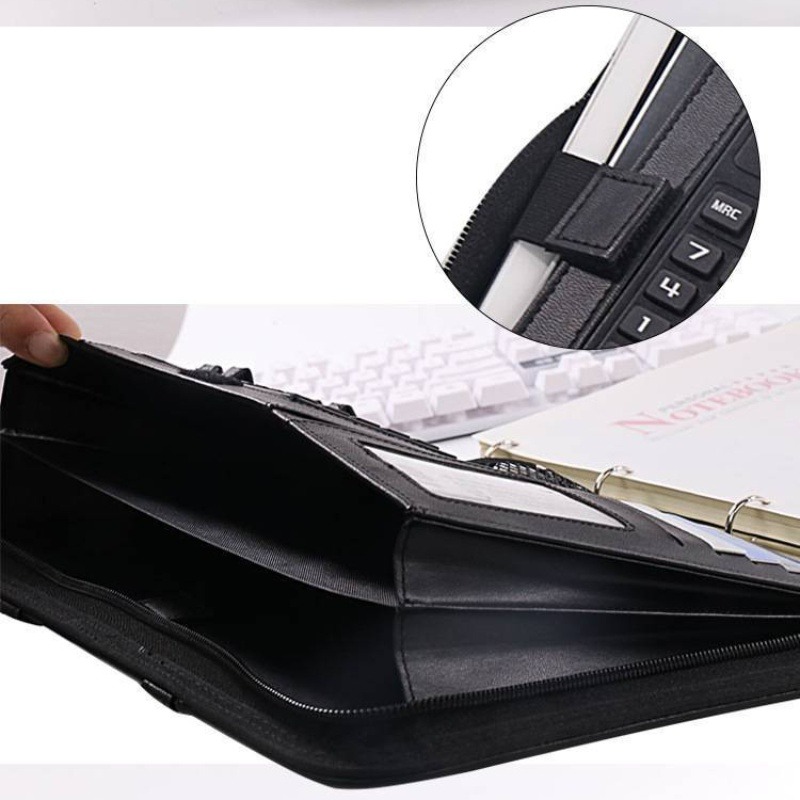 Porte-documents en cuir PU A4  - Portfolio Folder Zip avis et prix