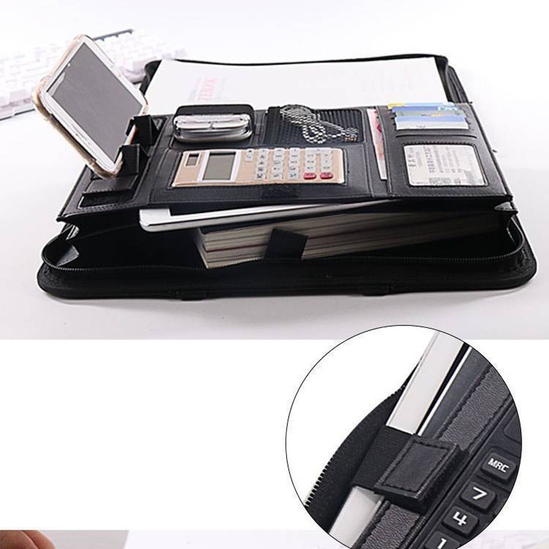Porte-documents en cuir PU A4  - Portfolio Folder Zip avis et prix