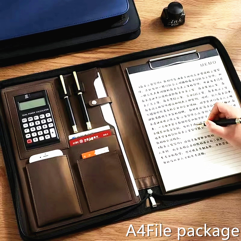 Portefeuille en cuir PU A4, ét - Portfolio Folder Zip avis et prix