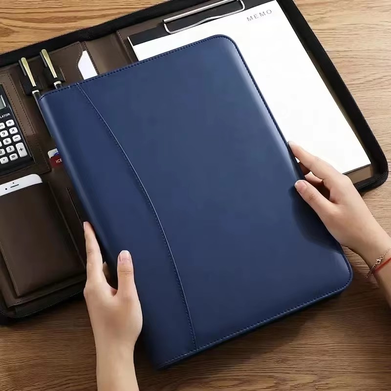 Portefeuille en cuir PU A4, ét - Portfolio Folder Zip avis et prix